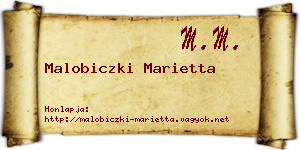 Malobiczki Marietta névjegykártya